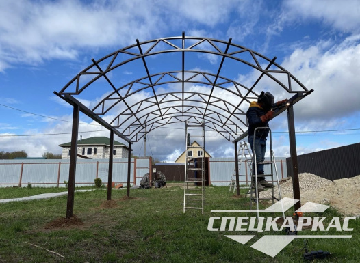 Навес для машины из поликарбоната №34 - фото 1298