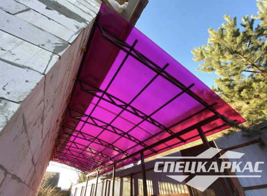 Навес из поликарбоната примыкающий к дому №79 - фото 1750