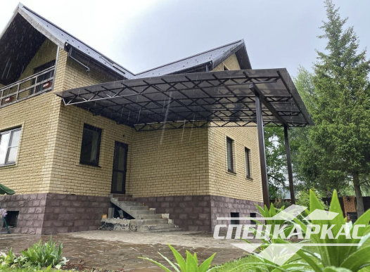 Навес к дому из поликарбоната | Навес над входом в дом №25 - фото 1207