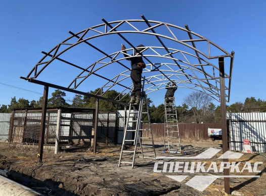 Классический арочный навес для одной машины №40 - фото 1360