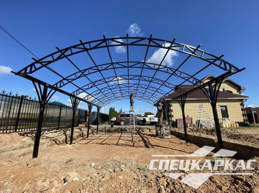 Арочный навес из поликарбоната для автомобилей №10 - фото 1063