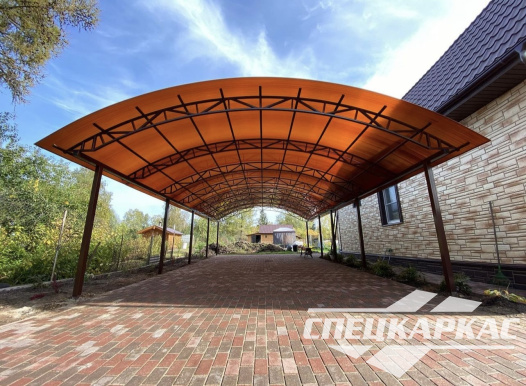 Навес на 4 машины из поликарбоната №87 - фото 1827