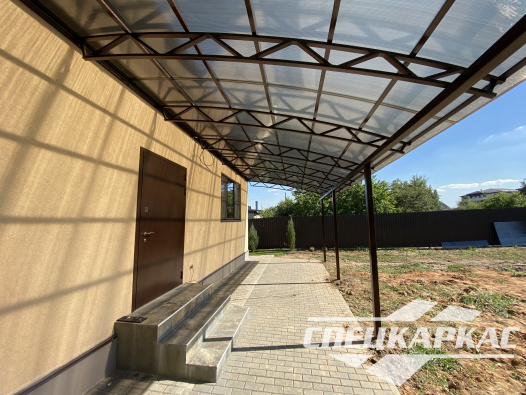 Навес из поликарбоната к дому для террасы №80 - фото 1756