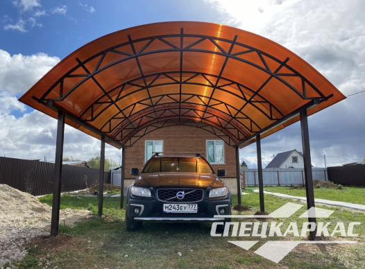 Навес для машины из поликарбоната №34 - фото 1303
