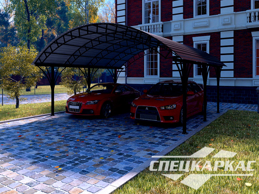 Арочный навес для машины из металлочерепицы №15 - фото 512