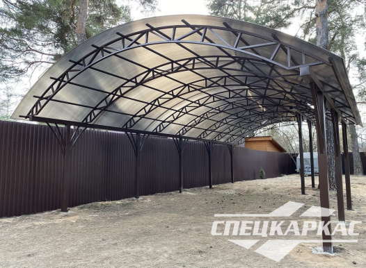 Навес из поликарбоната для автомобилей с измененной геометрией №39 - фото 1346
